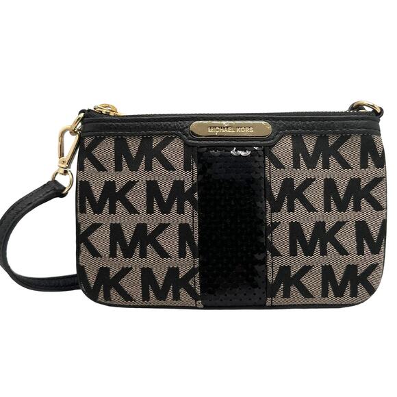 MICHAEL KORS Signature Canvas Wristlet / Mini Purse - Picture 1 of 8